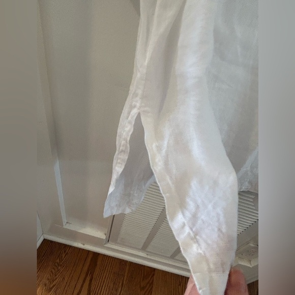 Eileen Fisher Bateau Linen High Low Oversized Tunic top Large - Picture 2 of 3